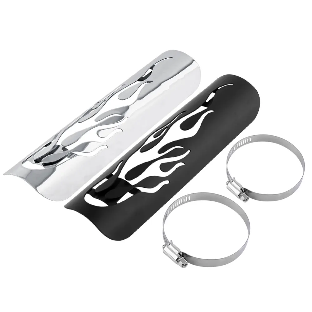 Hollowcarved Flame Carve Exhaust Muffler Pipe Heat Shield Cover Heel