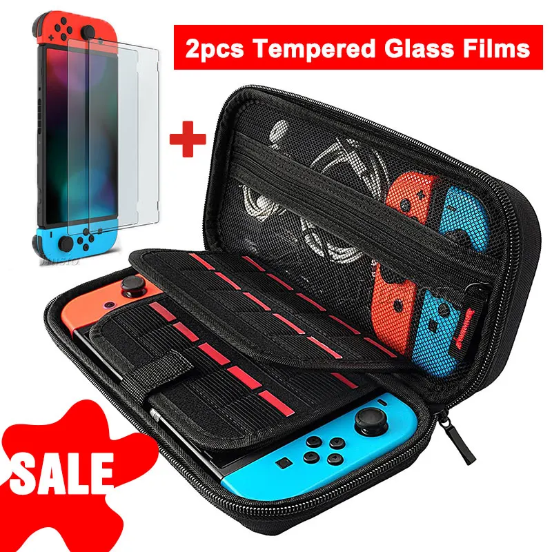 

With Free 2 Glass Films Mi Ni Portable Bags EVA Hard Shell For Nintend Switch Case Nintendoswitch Game Accessories NS Console