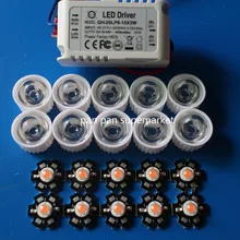 10X3 Вт растение полный спектр 380-840nm высокой мощности светодиодный+ 10 шт. объектив+ 1 шт. 6-10x3w драйвер