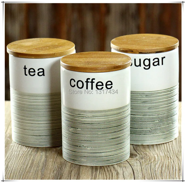 ceramic coffee tea sugar canisters