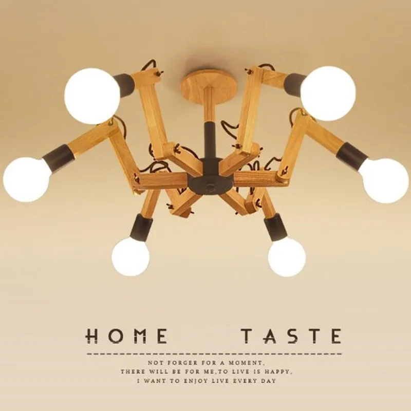 

Japanese Style Log Dining Led Ceiling Light Modern Chinese style Art Spider Bedroom Living Hanging Lamp Fixtures Free Shipping