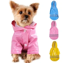 Été en plein air chiot Pet manteau de pluie S-XL à capuche imperméable vestes PU imperméable pour chiens chats vêtements vêtements en gros # F #40JE14