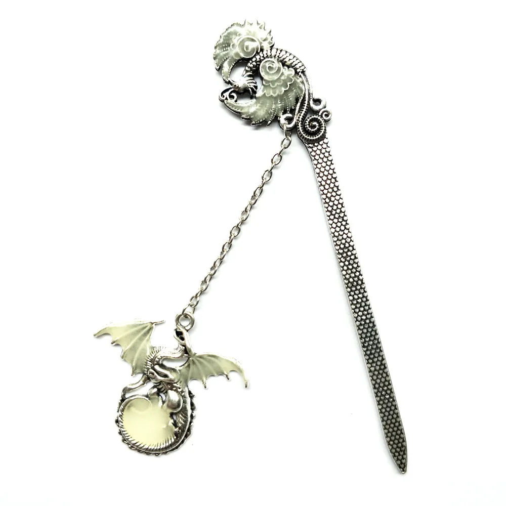 Metal Bookmark Creative Noctilucent Animal Owl Bookmark Pendant Stationery