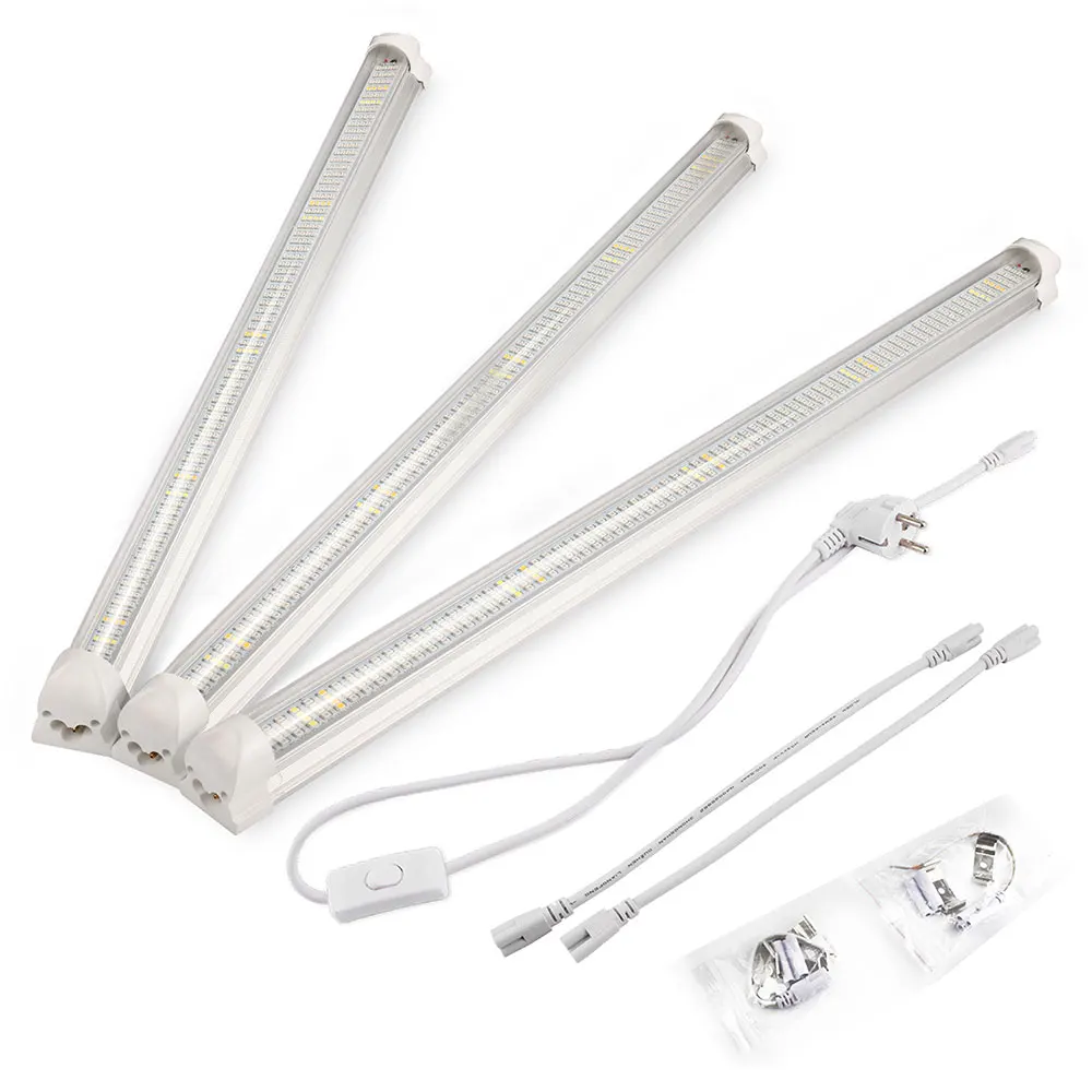 Baratos 3 unids lote 60cm 90cm 120cm T8 tubo LED Grow barra de luz de espectro completo lámpara de planta para hidropónica invernadero tienda de cultivo 30W 45W 60W