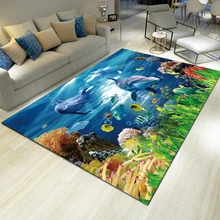 3D 6 мм Средиземноморский Тип Рыба шаблон серия гостиная ковер спальня ковер ванная комната Кухня Нескользящая Abworb водяное сиденье
