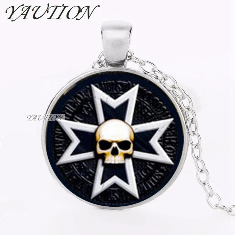 YAUTION 2018 wholesale Black Templars Warhammer Necklace Jewelry Glass Dome Convex Pendant | Украшения и аксессуары