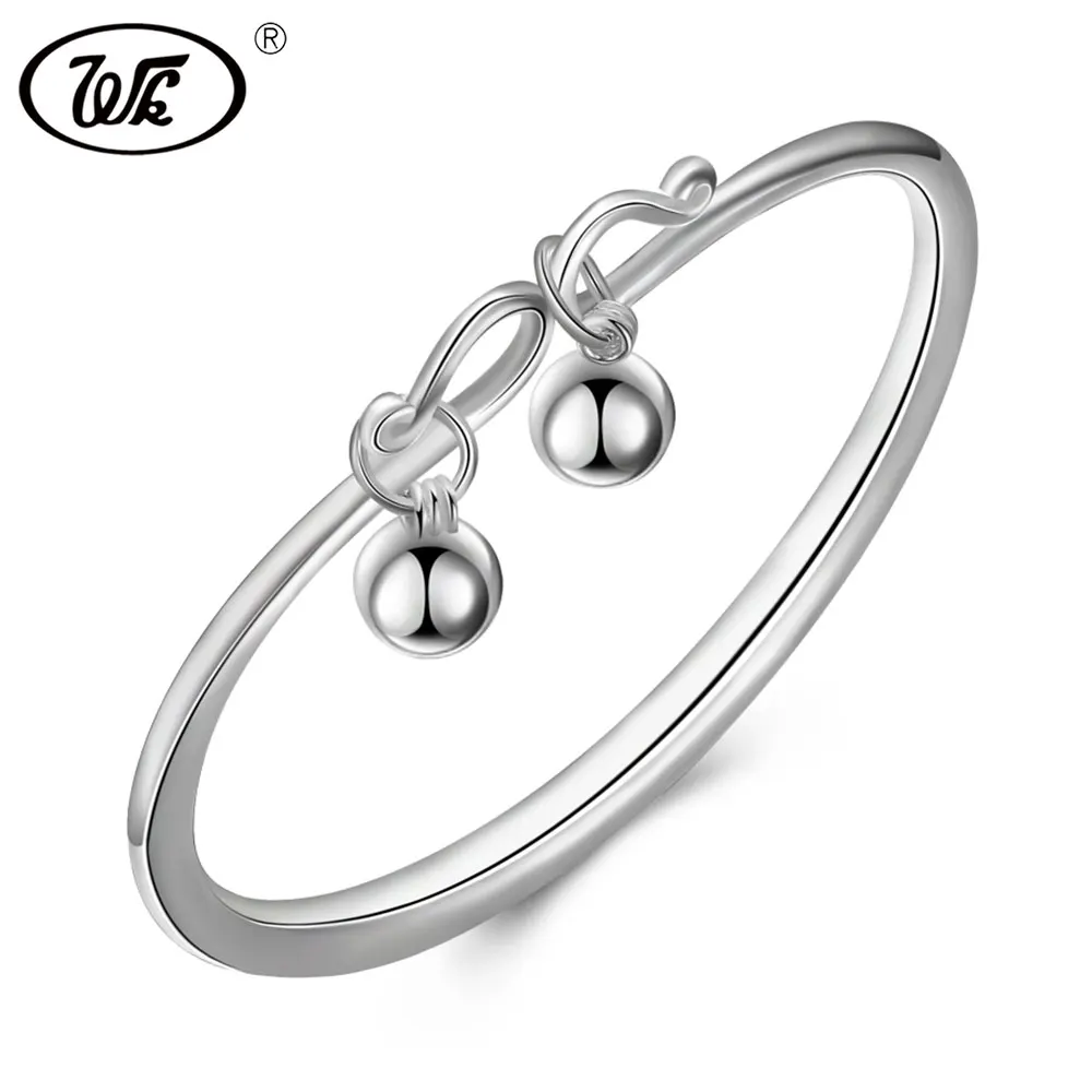 

WK HOT 925 Sterling Silver Bracelet Women Bead Hand Bracelets For Girls Hand Chain Jewelry Dropshipping Wholesale 4W NHY02