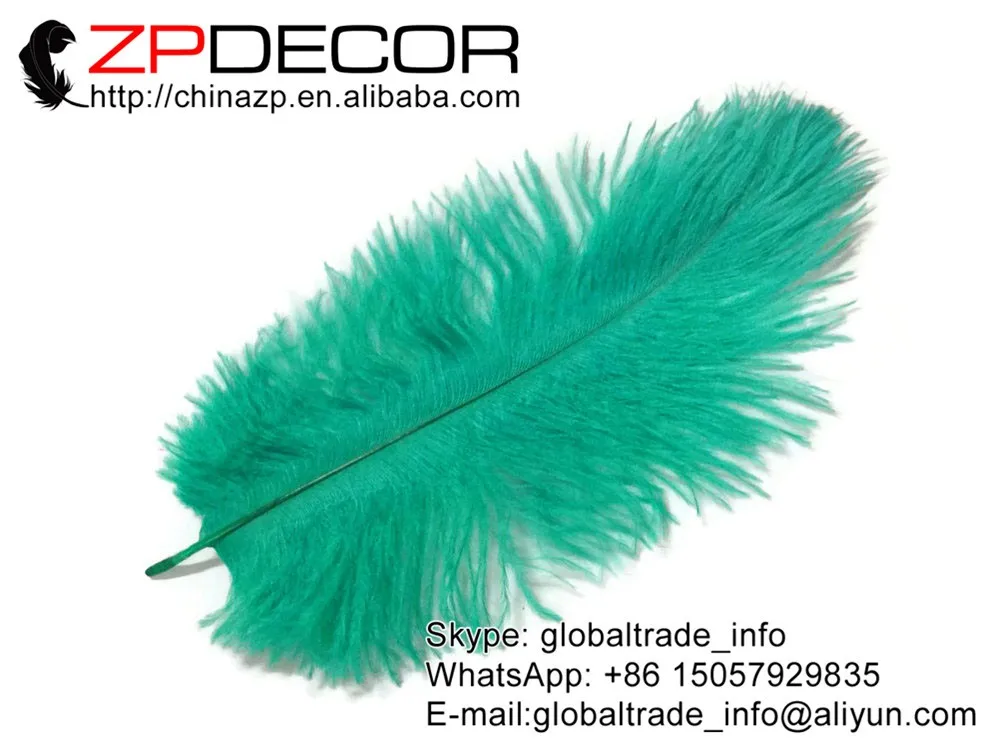 USA Ostrich Suppliers, 100 Pieces - 6-8 AQUA GREEN Wholesale Ostrich Drabs Feathers (bulk)3