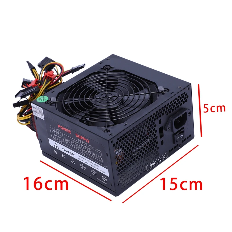 170-260V макс 600W Питание Psu Pfc бесшумный вентилятор 24Pin 12V компьютер Sata консоль для ПК-игр с поддержкой Windows Питание для подходит для Intel, подходит для AMD компьютера