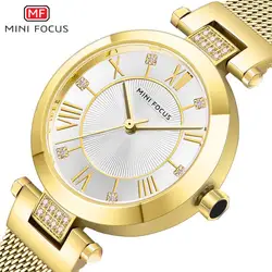Часы женские роскошные Брендовые женские часы MINIFOCUS женские роскошные водостойкие Reloj Mujer розовое золото нержавеющая сталь relogio feminino