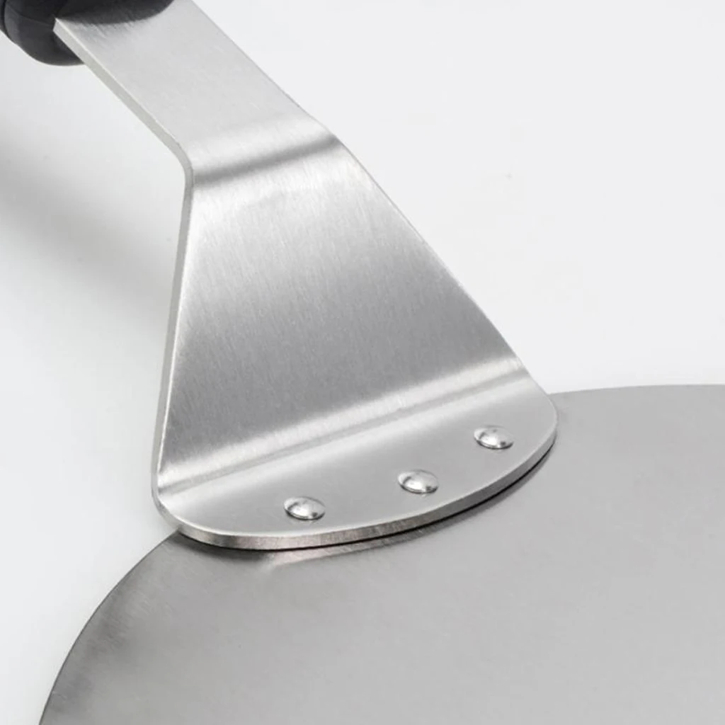 Stainless Steel Round Pizza Peel 25.5cm Baking Shovel Paddle, Cake Lifter Transfer Tray For Pizza, Bread,Cake,Pie