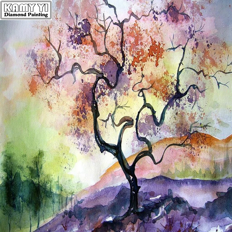 

Full Round 5D diamond painting DIY diamond embroidery tree Scenic Cross Stitch Rhinestone mosaic home decoration