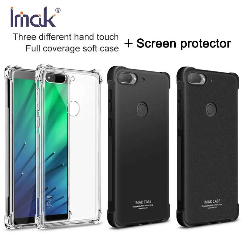 IMAK For HTC Desire 12 Plus Case Cover Silicone TPU Soft Phone 12+ Protective Shockproof Shield+Screen Protector |