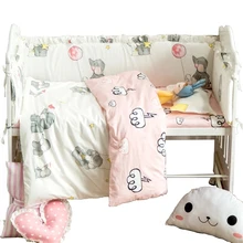 9 шт./компл. детская кроватка набор постельных принадлежностей для новорожденных детей Детская кроватка наборы съемное одеяло подушки вставки для кроватки 7 размеров постельное белье
