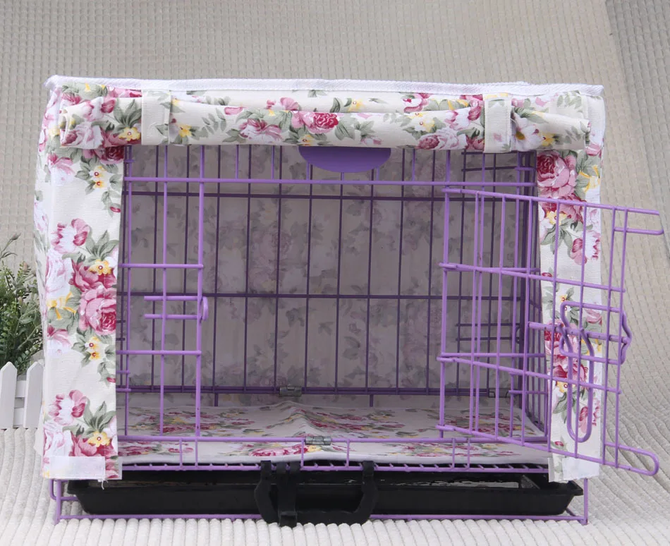 

Flower Prints Multifunction Washable Pet Dog Cage Cover With Mat 5Colors