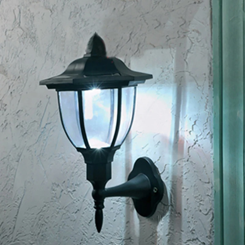 2019 New Outdoor 4 LED Solar wall light lamp 100 % solar power Palace design solar garden light