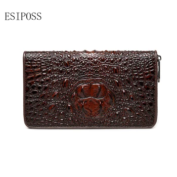 

Crocodile Pattern Men Wallet genuine leather Note Compartment Card Holder wallet male mobile phone bag women wallet zipper Purse