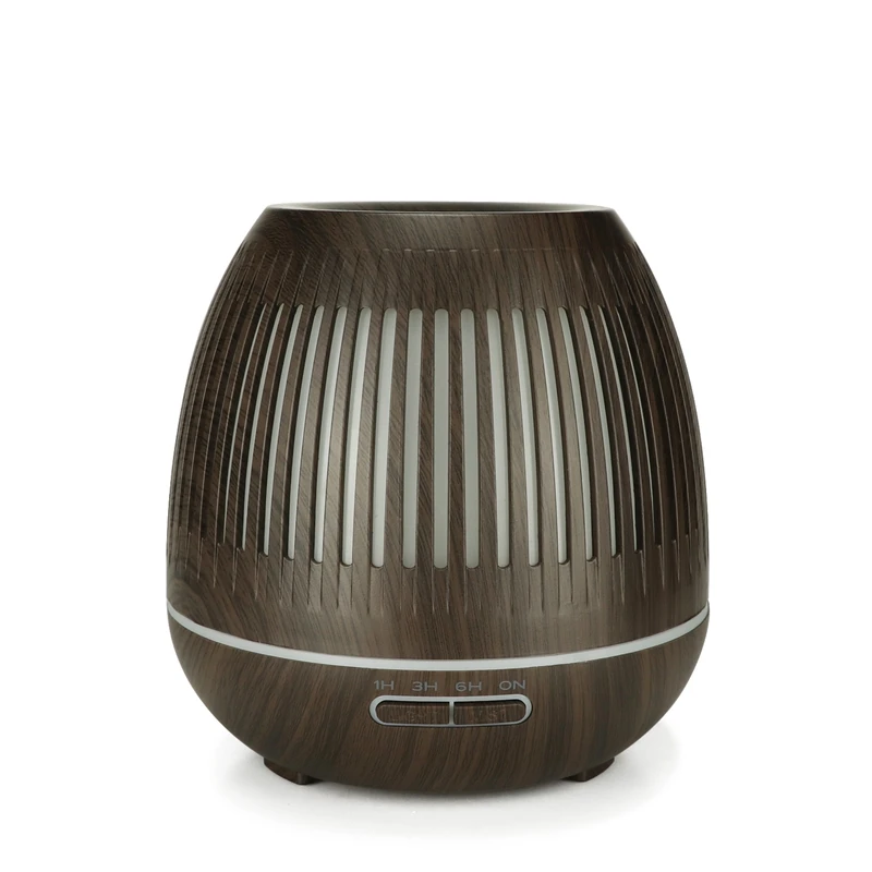 

400Ml Aroma Essential Oil Diffuser Ultrasonic Air Purifier Humidifier With Wood Grain 7 Color Changing Led Lights For Office H