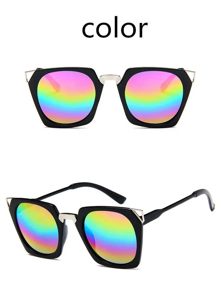 ASUOP2018 new retro cat eye ladies sunglasses luxury brand square men black fashion glasses UV400 large box personality colorful goggles (8)