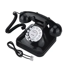 Vintage Telephone Retro-Wire Fixo Fijo Black WX-3011