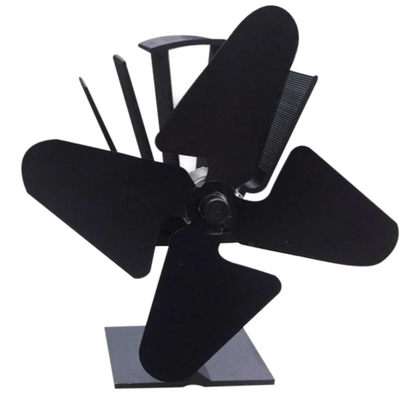 

2018 New 4 Blades Heat Powered Stove Fan Log Wood Burner Ecofan Quiet Black Home Fireplace Fan Efficient Heat Distribution
