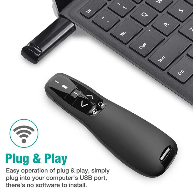 New R400 Wireless RF Remote Professional With Receiver PPT Wire Presenter Red Laser Pointer Pen For Office | Электроника