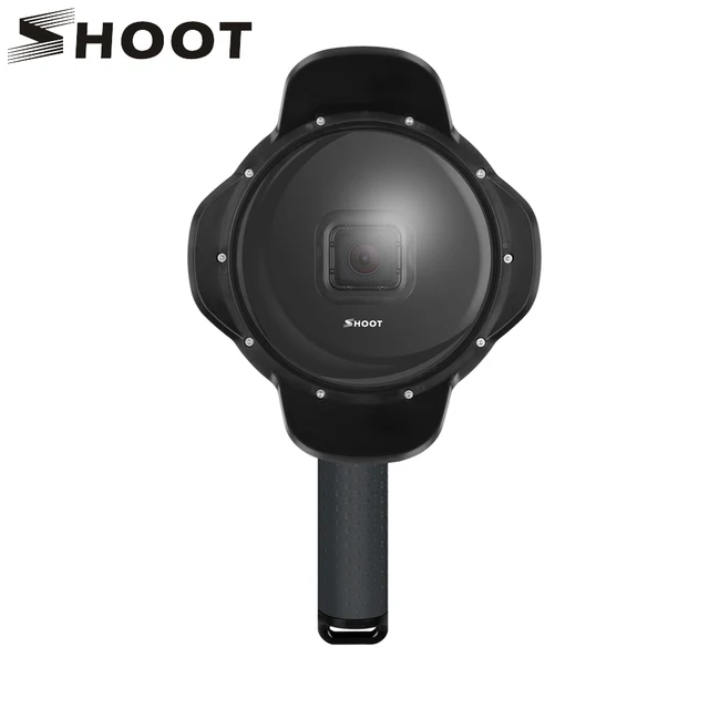 US $29.20 SHOOT Underwater Dome Port for GoPro Hero 7 6 5 Black with Float Grip Waterproof Case Sunshade Lens