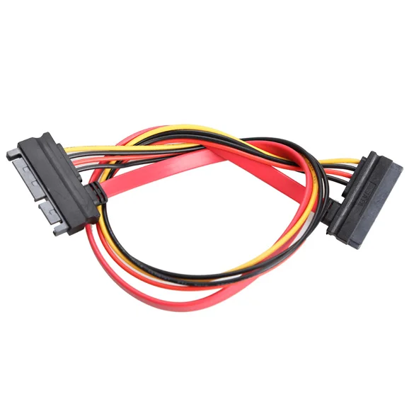 

22 Pin Male to Female 7+15 pin 5 Wire SATA Data Power Combo Extension Cable ConnectsSerial ATA drive to power connector