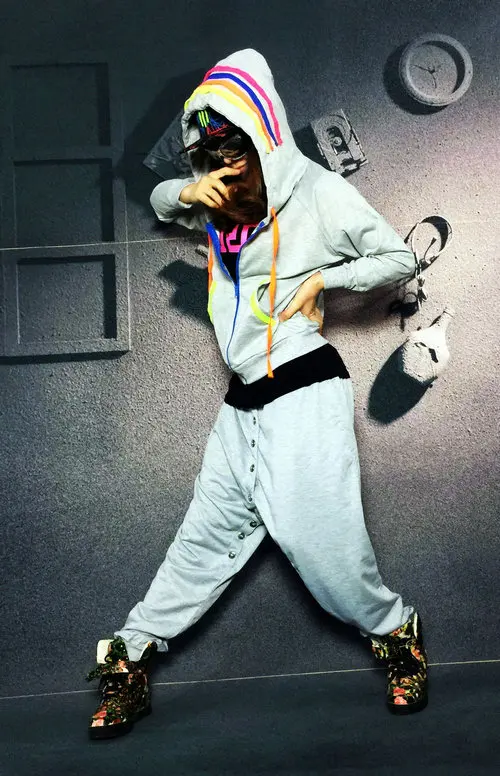 

Adults Brand Sweatpants Costumes wear button jazz Button trousers Solid Grey Harem Hip Hop Dance Pants