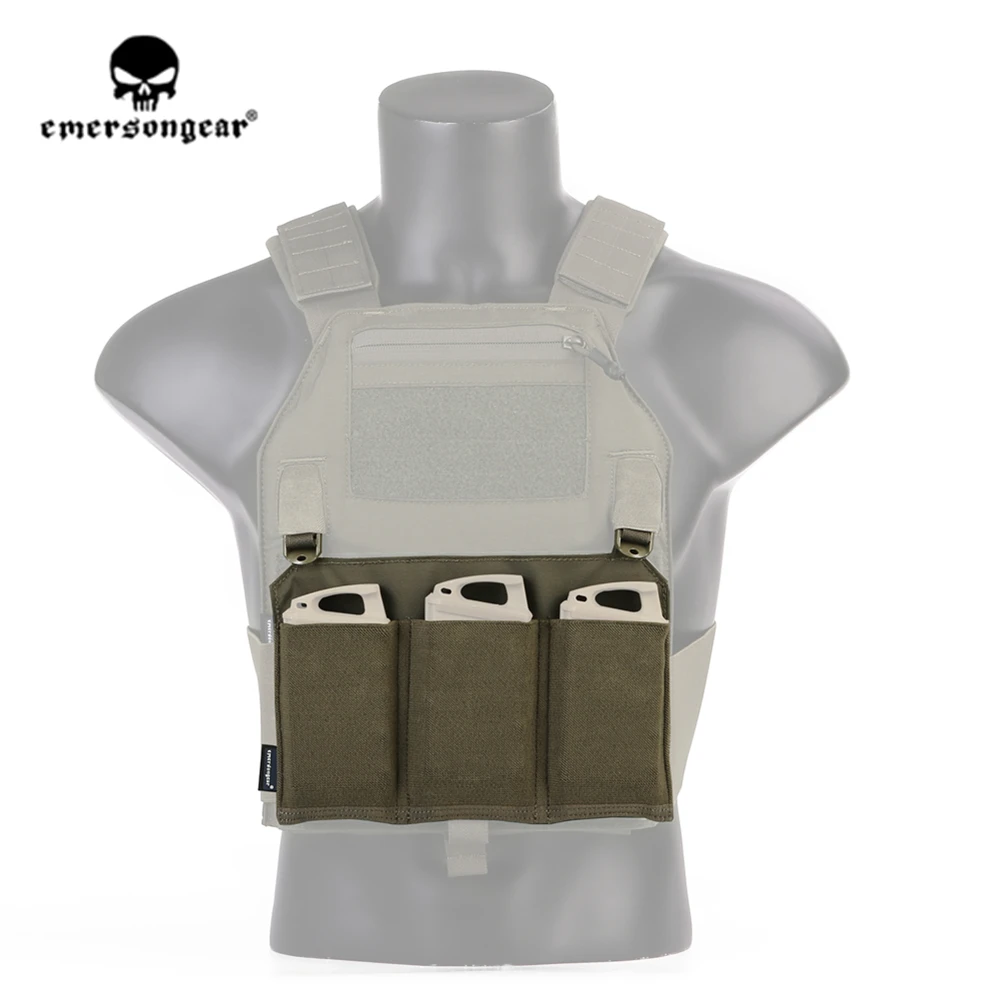 

emersongear Emerson M4 Triple Magazine Pouch Panel Fast Buckle 556 Tactical Mag Pouch for 419 420 Vest