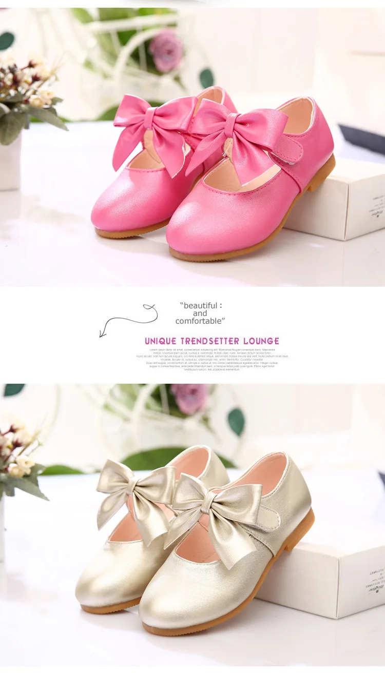 Внешней торговли обувь с бантом 2016 Обувь для девочек осень студент принцесса Обувь детей Обувь как горох