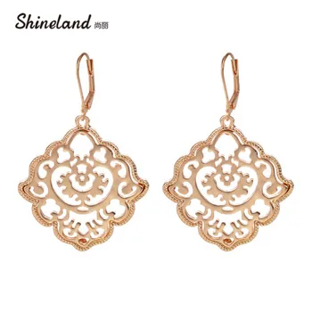 

New Brand Design Bohemian Jewelry bijoux/trendy Alloy Pierced Flower Drop Earring for Women Brincos Grandes Accessories