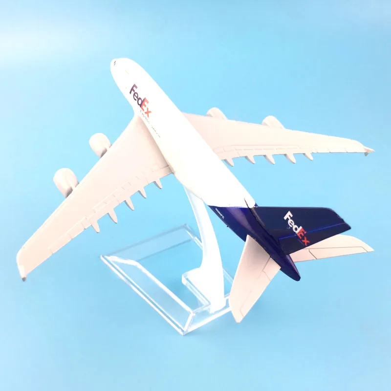 A380 FEDEX EXPRESS Airline MODEL PLANE AIRCRAFT Kids Toys 16CM Alloy Metal Model Plane W Stand Aircraft Toys Birthday Gift 4