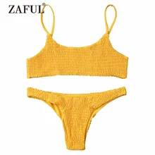 ZAFUL font b Women b font Swimwear font b Bikini b font Cami Smocked font b