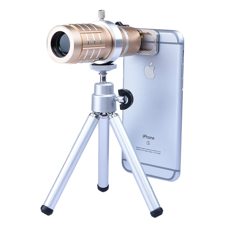 2017 6in1 Phone Camera Lentes kit 12x Optical Zoom TelephotoTelescope