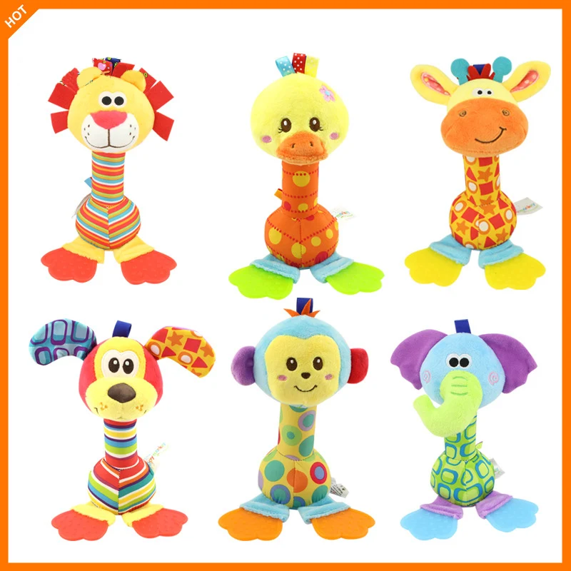 Infant Baby Plush Stuffed Toy Hand Grasp Teethers Cute Animal Handbell Ring Newborns Early Development Gift Infant Baby Plush Stuffed Toy Hand Grasp Teethers Cute Animal Handbell Ring Newborns Early Development Gift