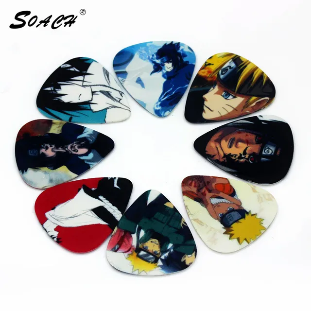 SOACH 50pcs Lot 0 71mm Thickness Guitar Pick Strap Guitar Parts Naruto 