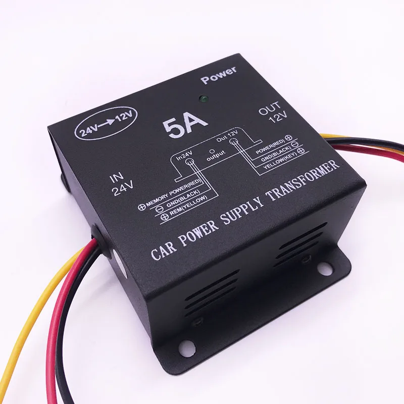 Car 5A 10A 15A 20A DC 24V to 12V Efficient Power Supply Transformer