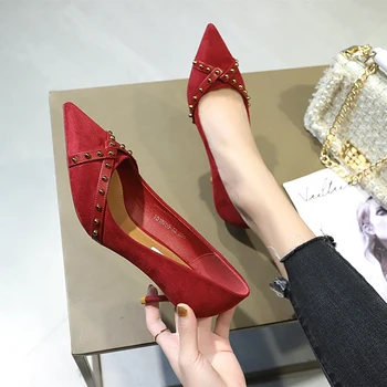

High heels autumn 2019 new girls wild pointed vibrato small fresh thin with a single shoes tide