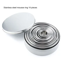 14Pcs Stainless Steel Round Dumplings Wrappers Molds Set Cutter Maker Tools Bakeware Cookie Tool wholesale 14pcs set stainless steel dumplings wrappers cutter maker tools cake moulds mousse ring round stainless steel cookie molds set