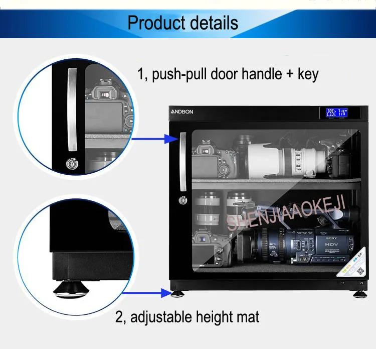 Электронный влагонепроницаемый бокс AD-80HC светодиодный сушильная печь 80L SLR объектив для хранения Влагонепроницаемая камера сушильный шкаф