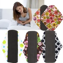 High Quality 1pc Reusable Bamboo Charocoal Washable Menstrual Pad Mama Sanitary Towel Pad Pretty Feminine Hygiene