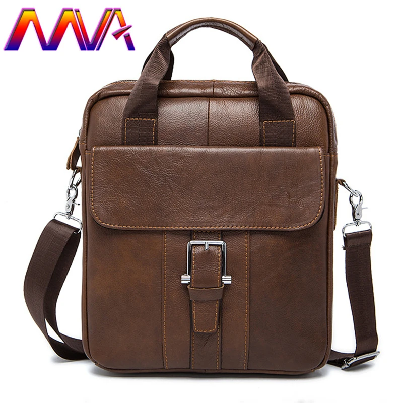 

MVA Top quality cow leather men handbag with 100% genuine leather men veritcal shoulder bag men messengers bag fashion men bag