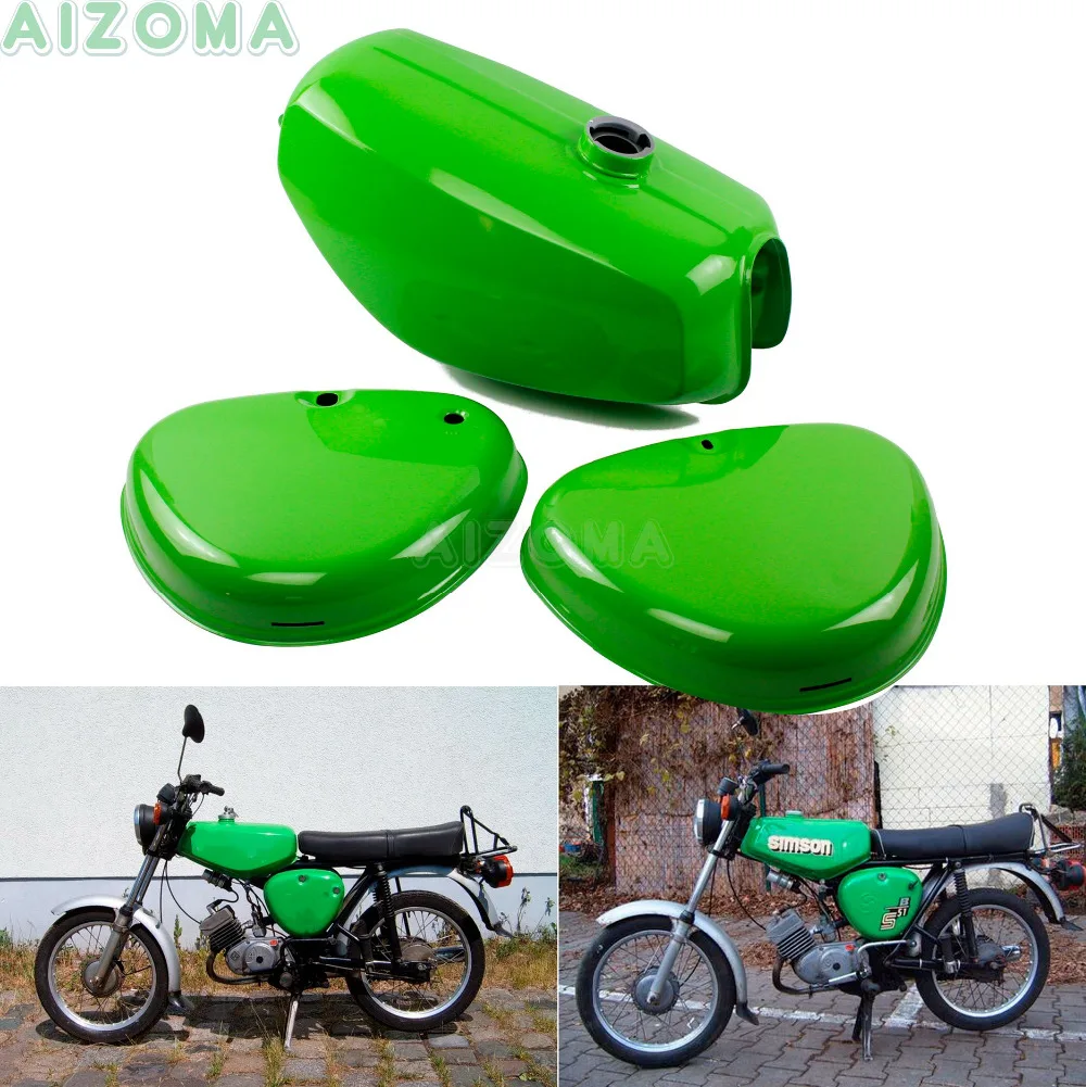 

( 200200 ) Green Fuel Tanks Motorcycle Retro Oil Gas Tank w/ 2pcs Side Cover Pad For Simson S50 S51 S70 All Years