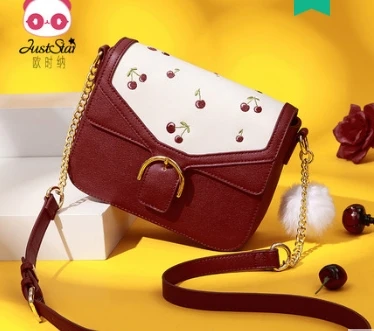 

Princess sweet lolita bag Summer fashion single shoulder bag Korean version cherry skew chain small square bag women 171964