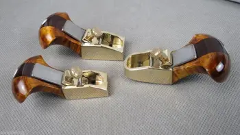 

3pcs dissimilar Thumb brass planes(1convex+2 flat)bottom woodworking tool #7467