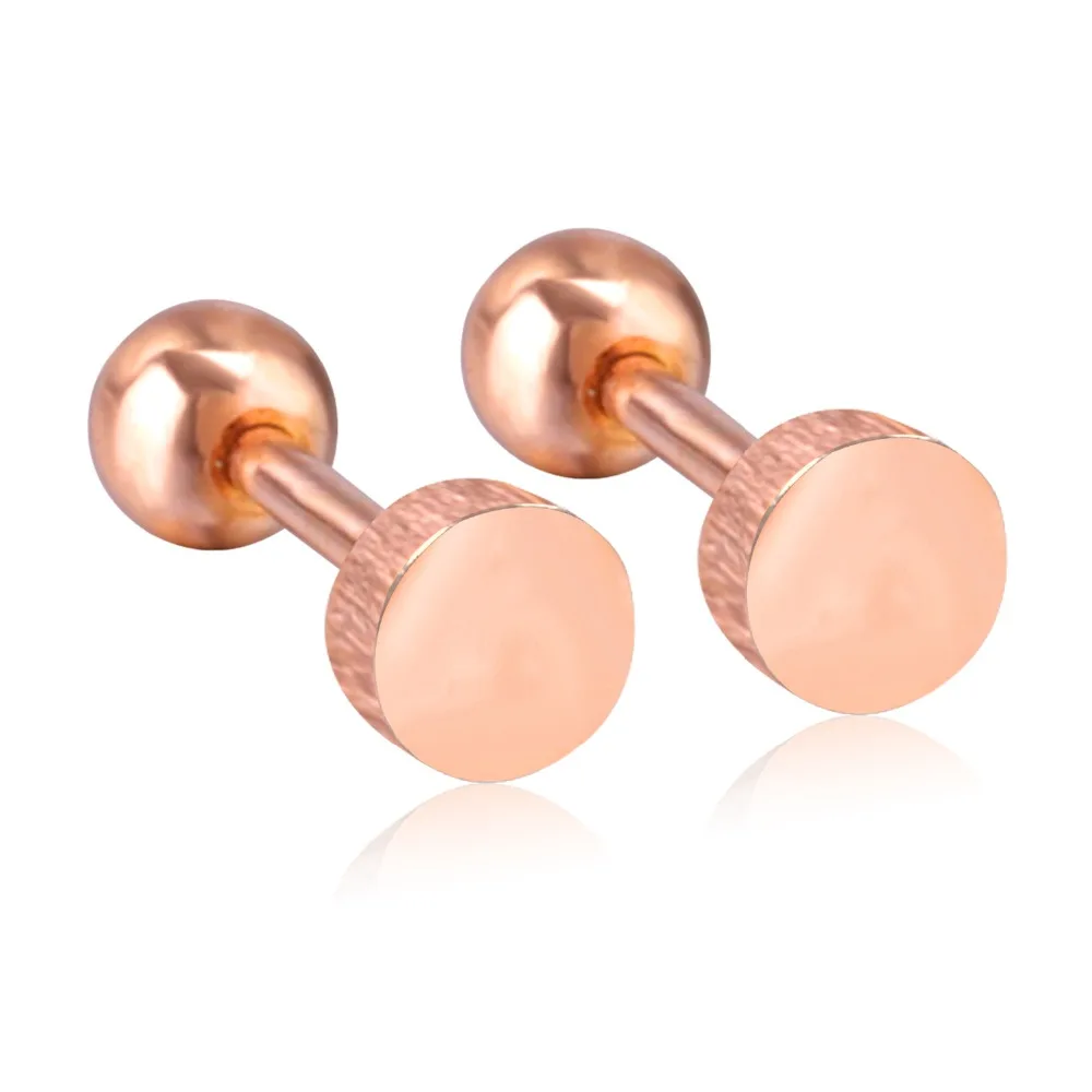 Серьги гвоздики LUXUSTEEL из нержавеющей стали ювелирные изделия цвета розового