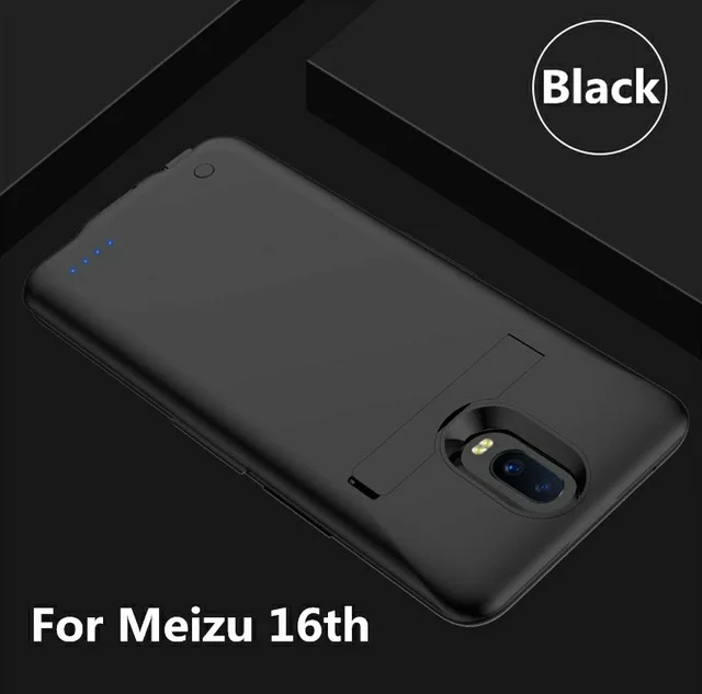 Black for 16th NTSPACE 6500 мАч Внешний чехол с зажимом на заднюю панель для Meizu16th Plus чехол для зарядного устройства s для MEIZU16th чехол для зарядки - Цвет: Black for 16th