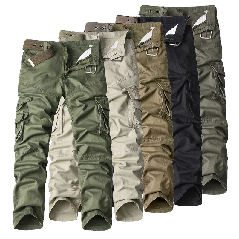 

Men's Cargo Pants Casual Mens Pant Multi Pocket Military Overall Men Outdoors High Quality Long Trousers 28-40 Plus size