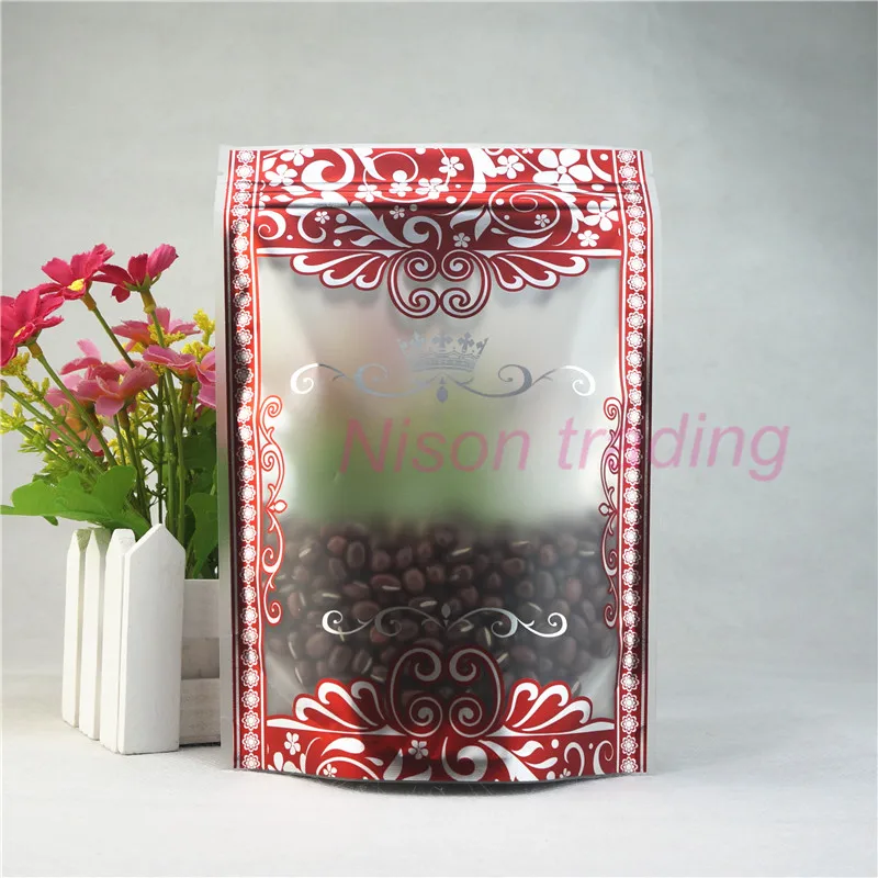 100 шт стоьте вверх пакетики 14x20 см Reclosable Matte clear ziplock мешок с печатным пластиковым